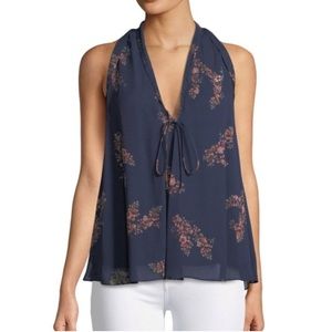 Derek Lam 10 Crosby Midnight Floral Trapeze Tank